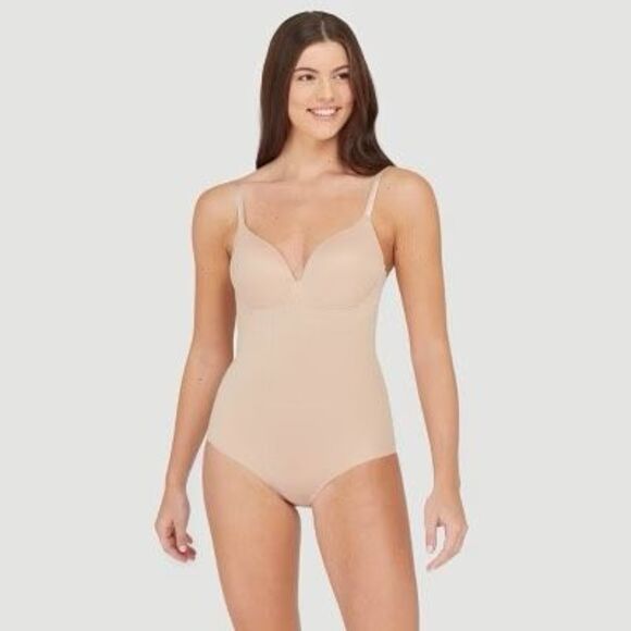 MAIDENFORM Women’s Beige Extra Firm Control All-In-One Bodysuit Shapewear Size M - Picture 1 of 5